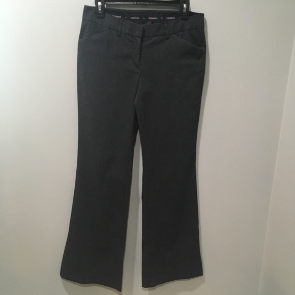 Express Editor wide leg flare dress pants 6R gray - Picture 2 of 7
